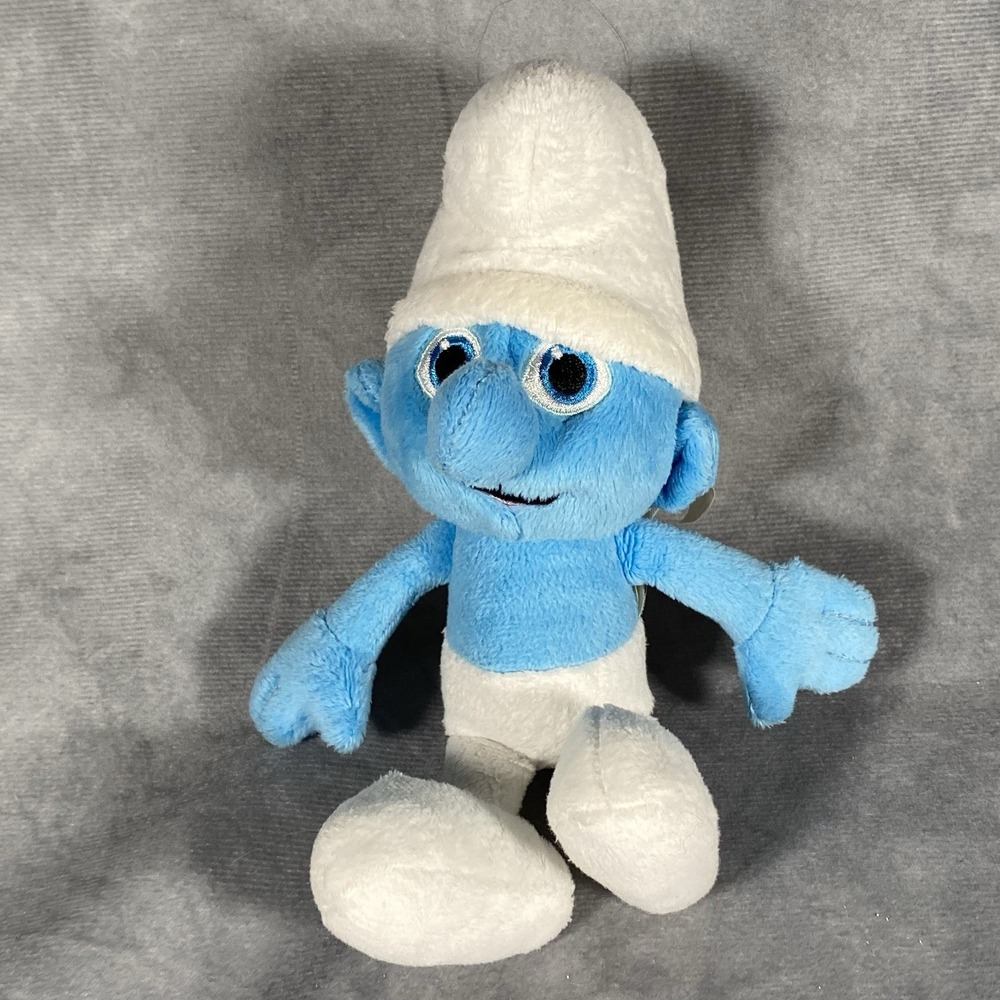 Clumsy Smurf Plush Jakks Pacific Peyo 2013 White Blue Stuffed Animal Toy Smurfs